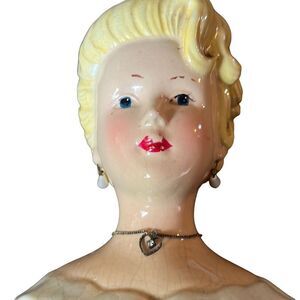 A Special‎ Place Ceramic 2004 Female Retro Desktop Vase Planter as is